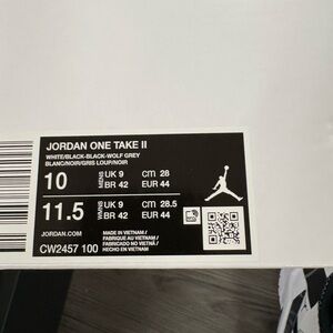 Jordan One Take II in White and Black